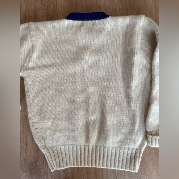 Vintage Polo by Ralph Lauren Wool Sweater Off White with Stripes Small - Picture 10 of 11